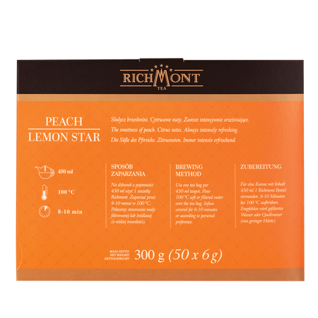 Herbata owocowa RICHMONT Peach Lemon Star 50 saszetek