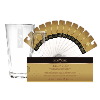 Zestaw Richmont Ceylon Gold 12 Saszetek + Szklanka Richmont Hot