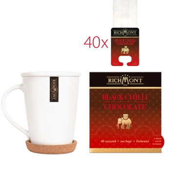 Herbata czarna RICHMONT Black Chilli Chocolate40 Saszetek z Zestawem do Celebracji