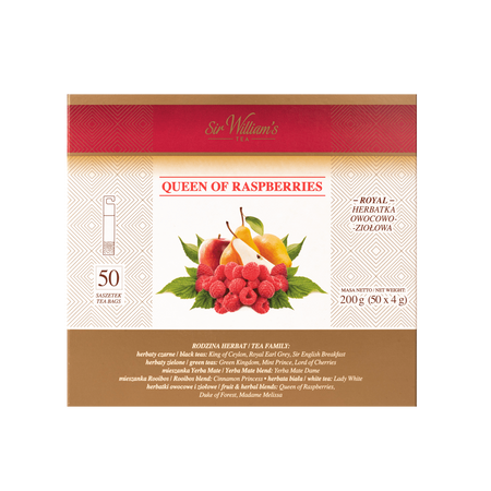 Herbata owocowa SIR WILLIAM'S ROYAL Queen Of Raspberries 50 saszetek