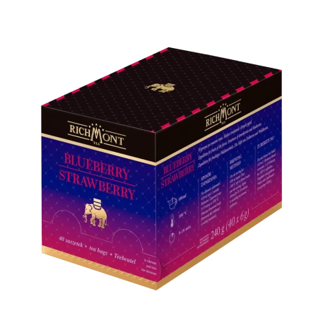 Herbata owocowa RICHMONT Blueberry Strawberry 40 Saszetek z Zestawem do Celebracji