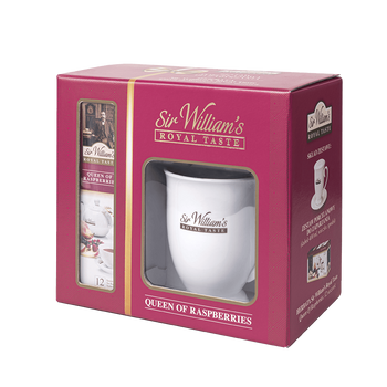 Zestaw do zaparzania & Herbata  czarna SIR WILLIAM'S ROYAL Queen of Raspberries 12 saszetek