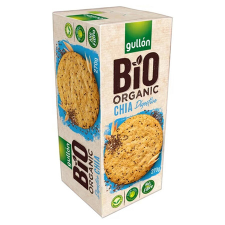 Ciastka ze zbożami i nasionami chia Gullón BIO, 270g