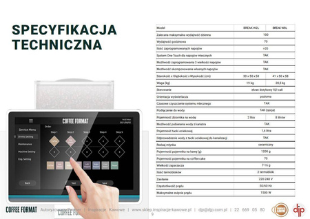 Ekspres automatyczny COFFEE FORMAT Break S W8L GRAY