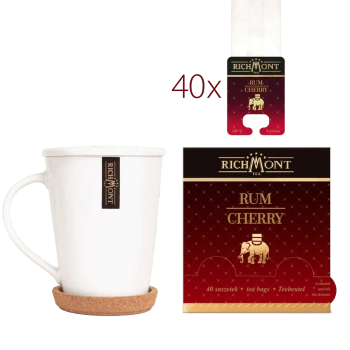 Herbata owocowa RICHMONT  Rum Cherry 40 Saszetek z Zestawem do Celebracji
