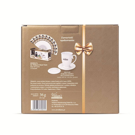 Zestaw do zaparzania & Herbata czarna SIR WILLIAM'S ROYAL King of Ceylon 12 saszetek