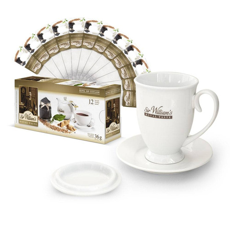 Zestaw do zaparzania & Herbata czarna SIR WILLIAM'S ROYAL King of Ceylon 12 saszetek
