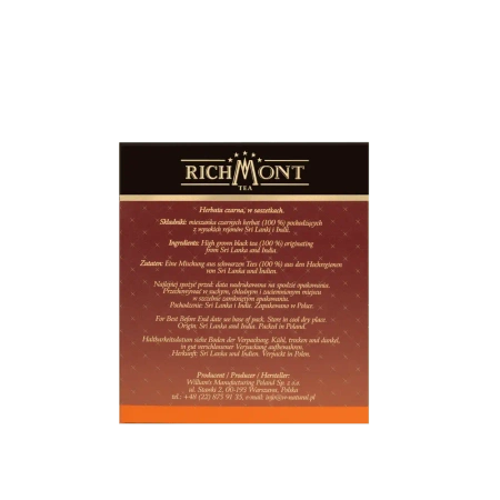 Herbata czarna RICHMONT English Breakfast 40 Saszetek z Zestawem do Celebracji