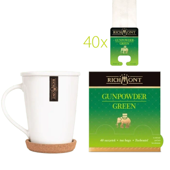 Herbata zielona RICHMONT Gunpowder Green 40 Saszetek z Zestawem do Celebracji