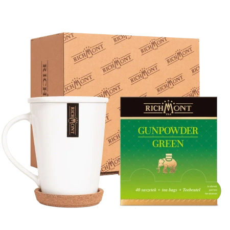 Herbata zielona RICHMONT Gunpowder Green 40 Saszetek z Zestawem do Celebracji