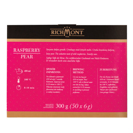 Herbata owocowa RICHMONT Raspberry Pear 50 saszetek