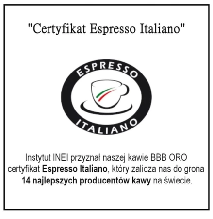 Kawa ziarnista EL MUNDO DA 500g BBB ORO – CERTYFIKOWANA (ESPRESSO ITALIANO)