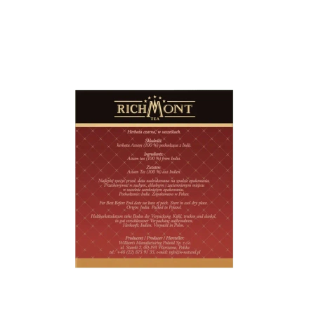 Herbata czarna RICHMONT Assam 40 Saszetek z Zestawem do Celebracji