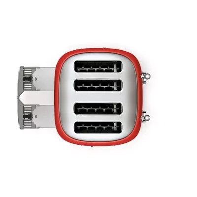 Toster na cztery kromki, czerwony, 2000 W