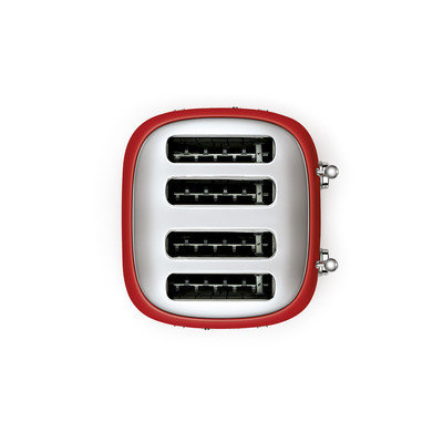 Toster na cztery kromki, czerwony, 2000 W