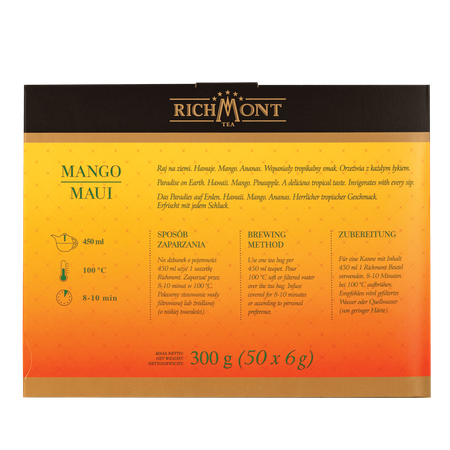 Herbata owocowa RICHMONT Mango Maui 50 saszetek