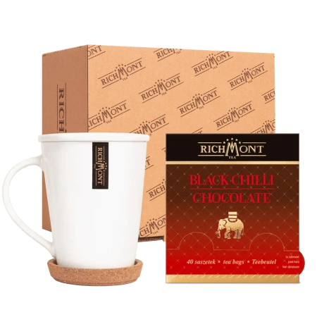 Herbata czarna RICHMONT Black Chilli Chocolate40 Saszetek z Zestawem do Celebracji