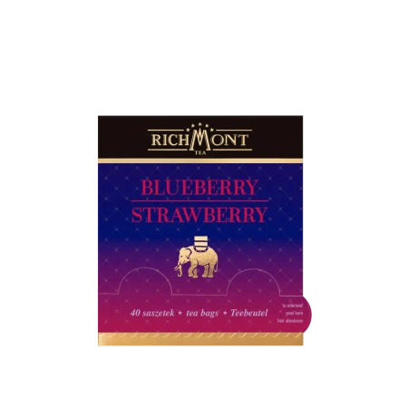 Herbata owocowa RICHMONT Blueberry Strawberry 40 Saszetek z Zestawem do Celebracji