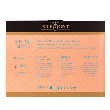 Herbata owocowa RICHMONT Melon Mint 50 saszetek