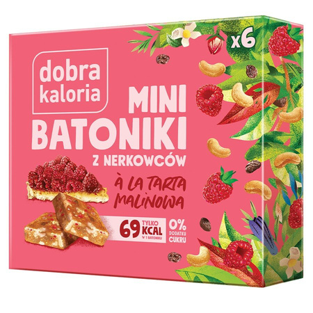 Minibatoniki z nerkowców o smaku tarty malinowej Dobra Kaloria 